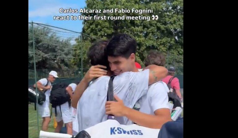 [VÍDEO] Alcaraz e Fognini encontraram-se após descobrirem que se vão defrontar