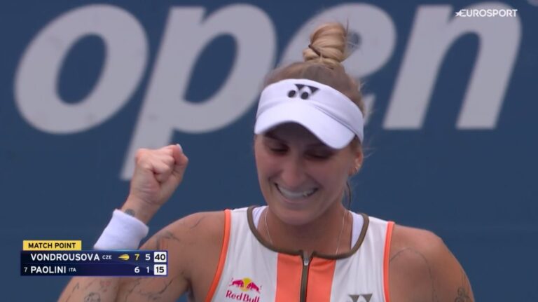 Vondrousova joga muito e despacha Paolini rumo aos ‘oitavos’ do US Open