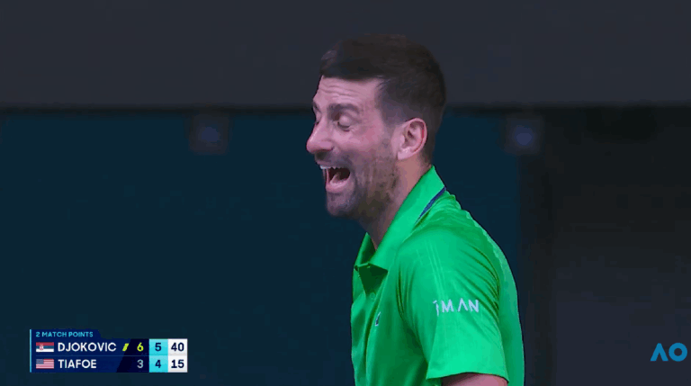 [VÍDEO] Djokovic interrompido em pleno match point por gritos da bancada para… Federer